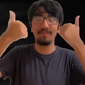 Double Thumbs Up Man Glasses